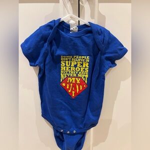 Blue Superman Superhero Dad onesie 18m